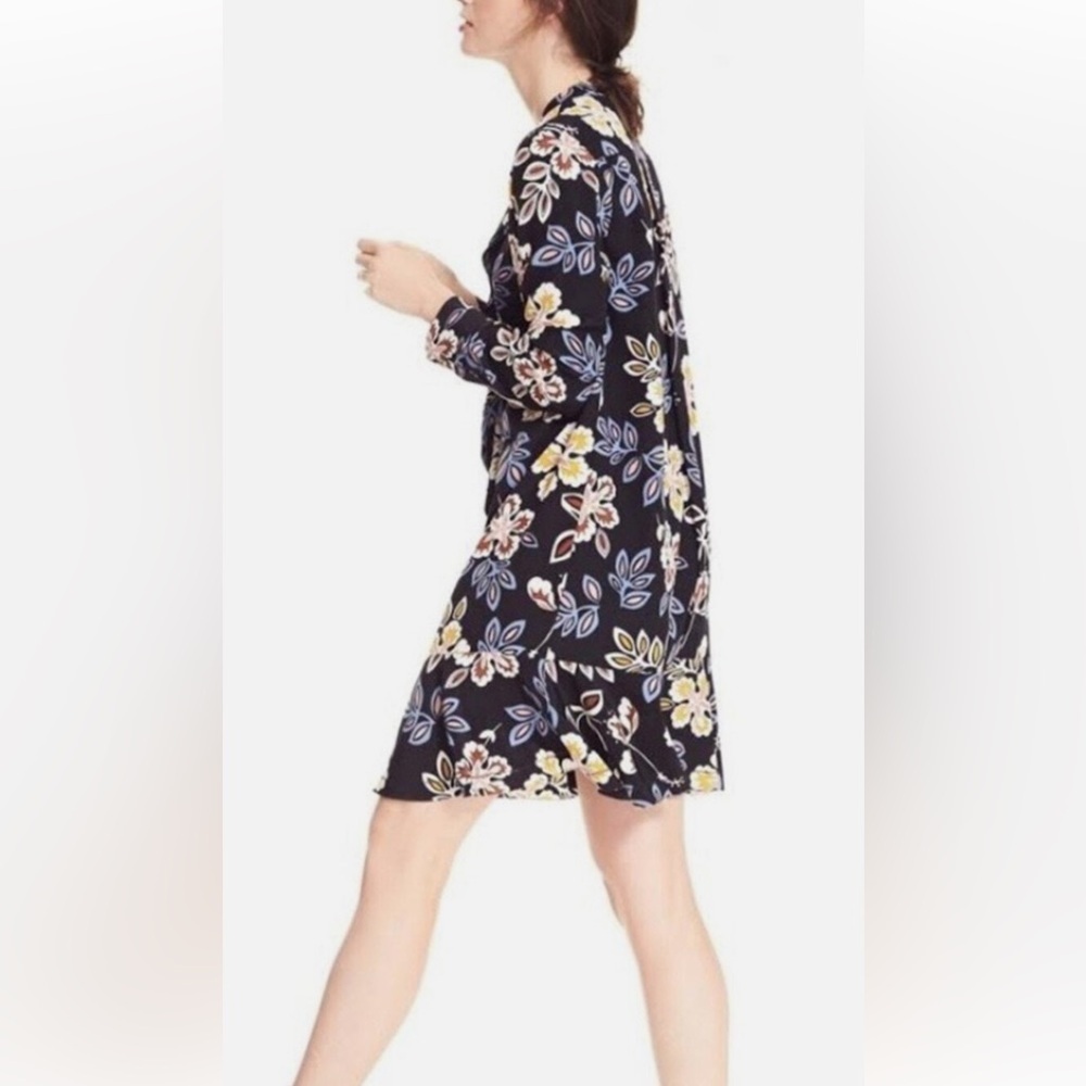 Tory Burch Jane Floral Silk Midi Shirtdress Size 8